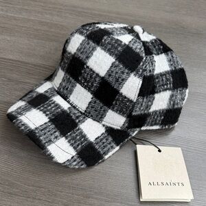 All Saints Monochrome Checkered Cap